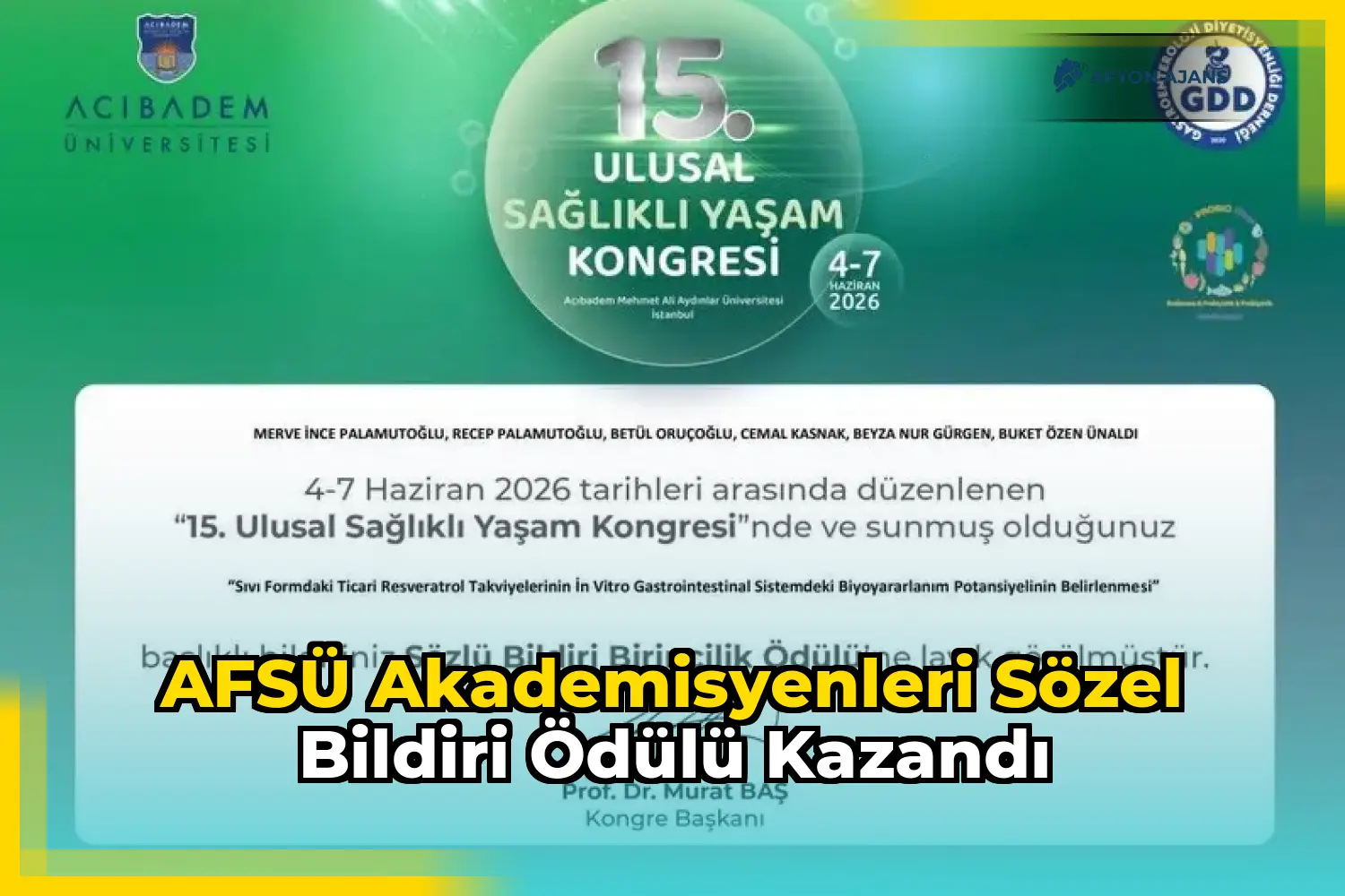AFSÜ Akademisyenleri Sözel Bildiri Ödülü Kazandı