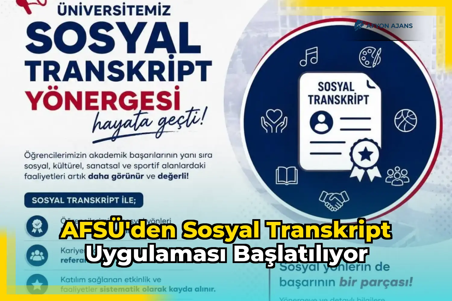 AFSÜ'den Sosyal Transkript Uygulaması Başlatılıyor