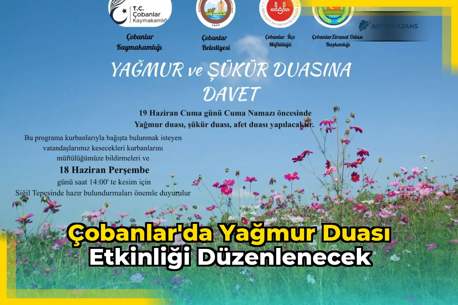 Çobanlar'da yağmur duası etkinliği düzenlenecek
