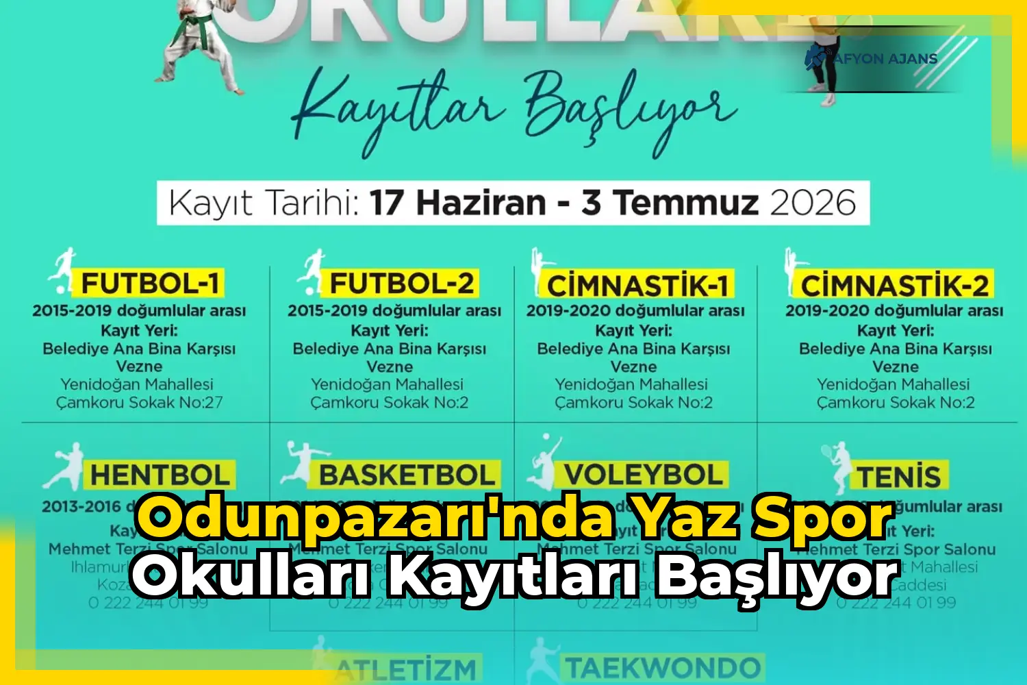 Odunpazarı'nda Yaz Spor Okulları Kayıtları Başlıyor