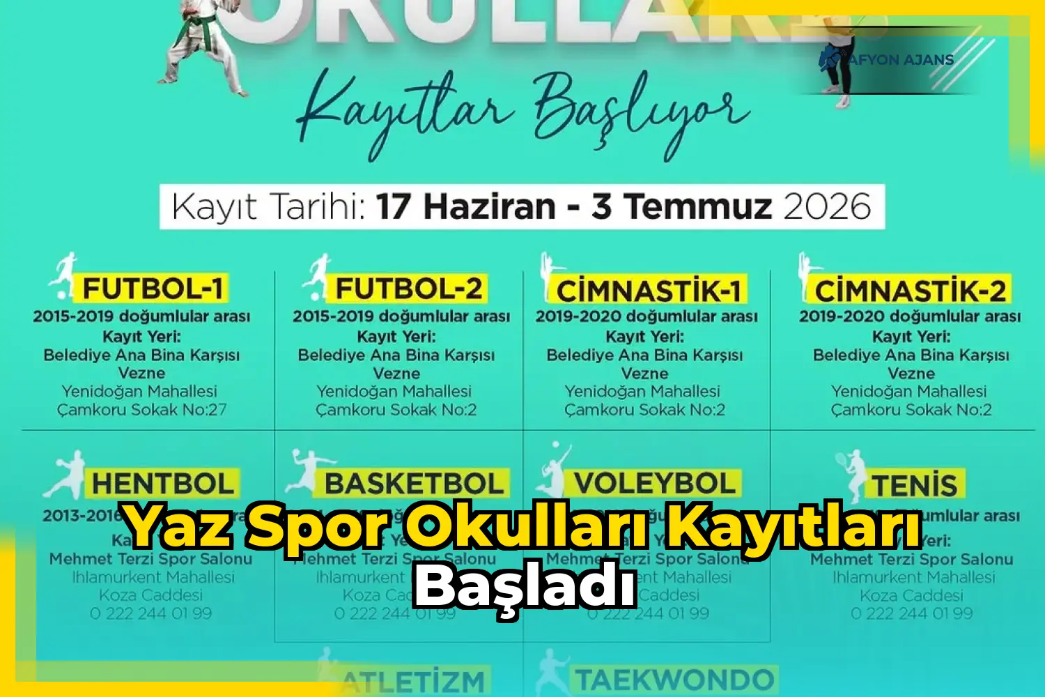 Yaz Spor Okulları Kayıtları Başladı