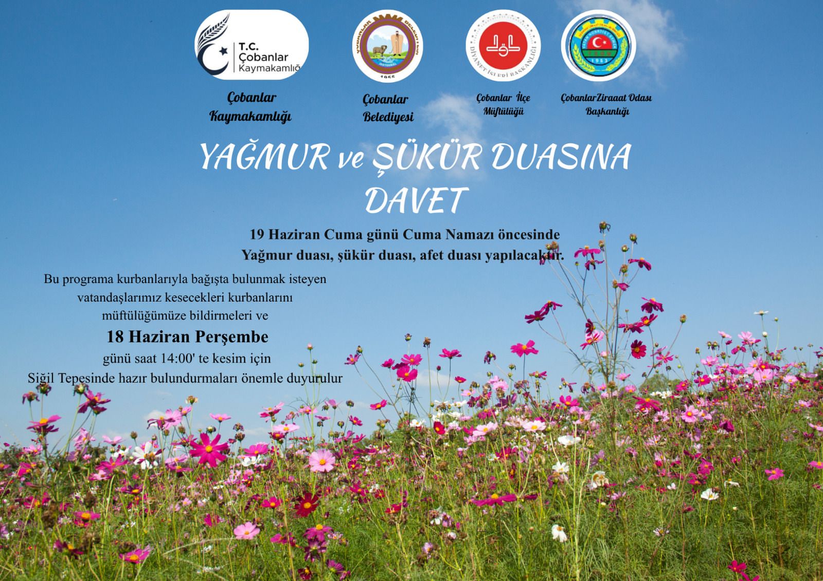 Çobanlar'da yağmur duası etkinliği düzenlenecek