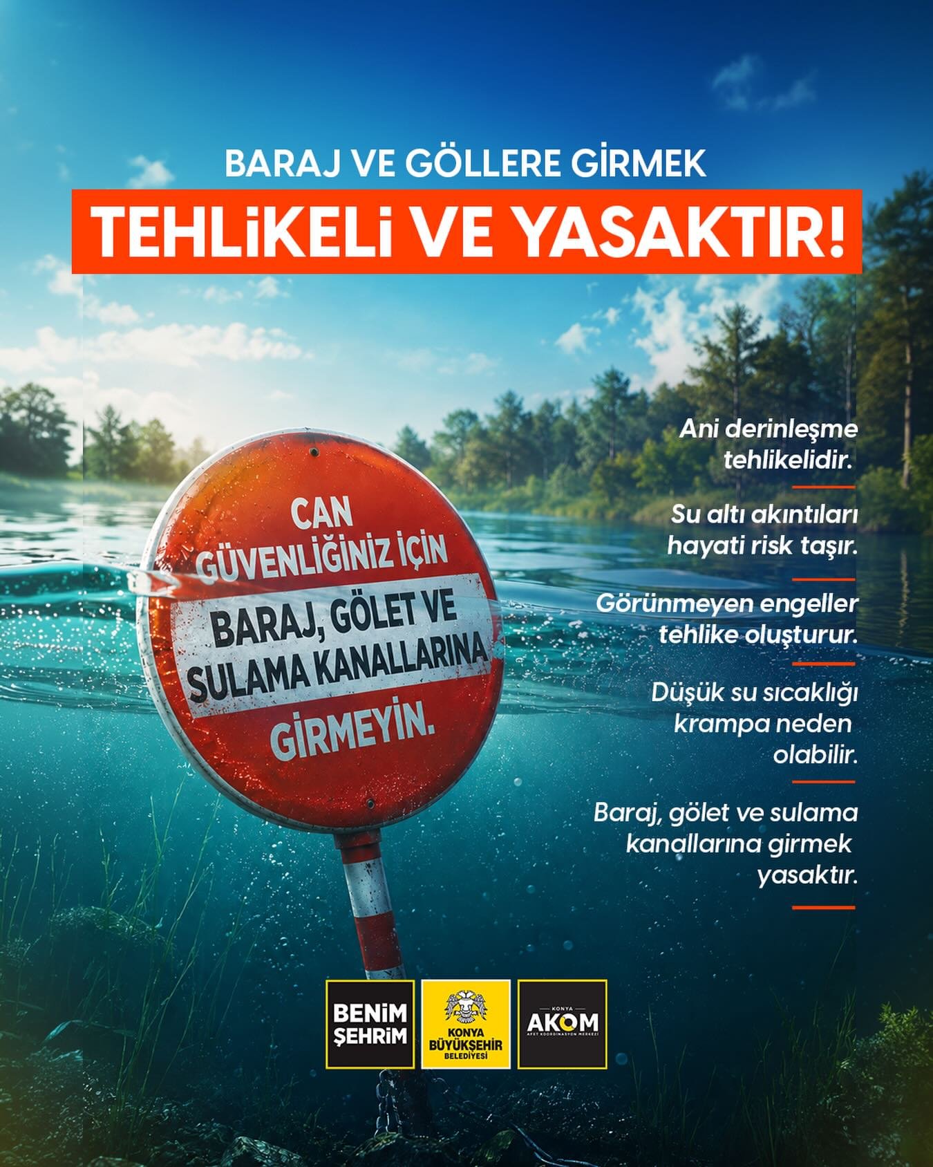 Baraj ve göletlerde güvenlik uyarısı yapıldı