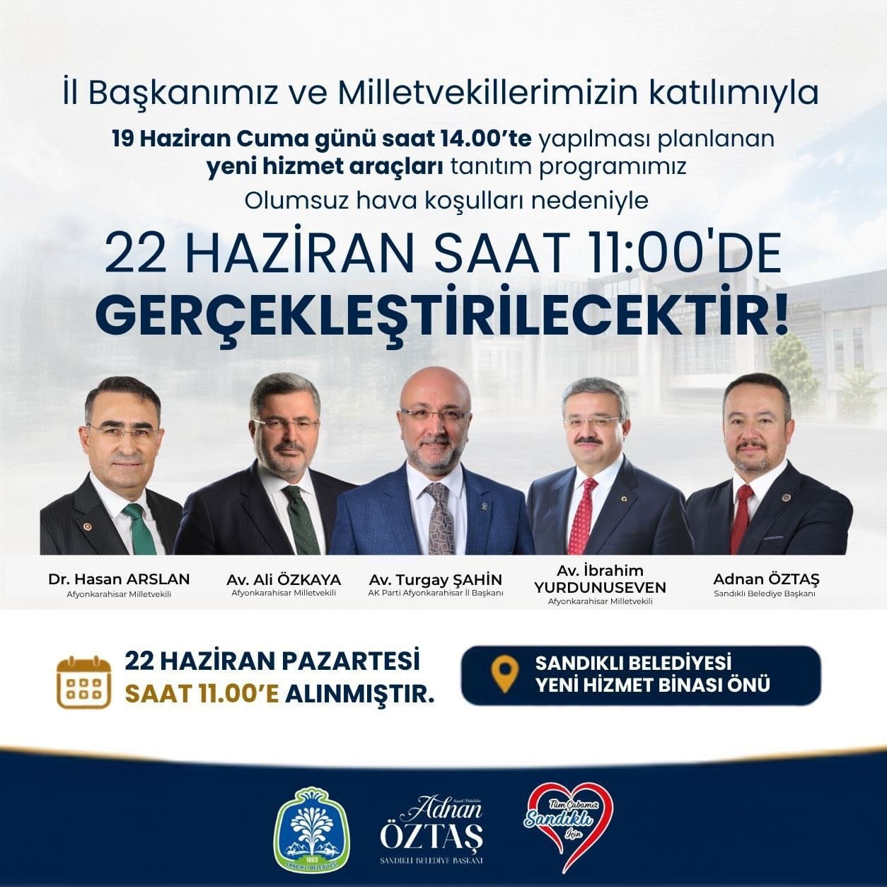 Yeni Hizmet Araçları Tanıtım Programı ertelendi