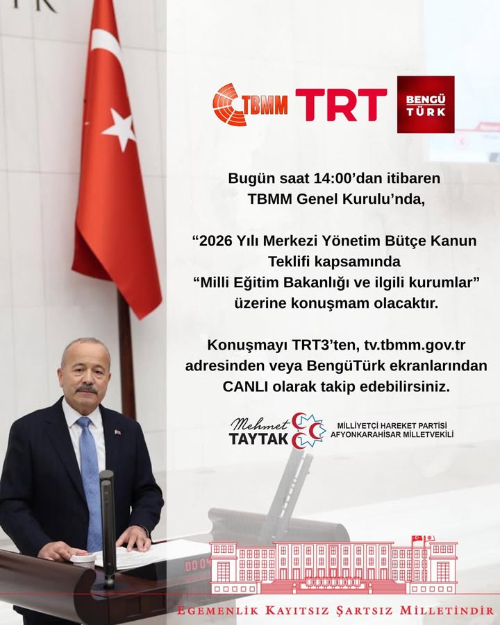 Afyonkarahisar Milletvekili TBMM Genel Kurulu'nda Konuşacak