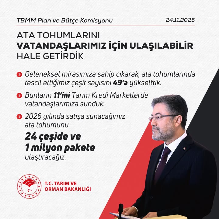 T.C. Tarım ve Orman Bakanlığı Açıklaması: Geleneksel Ata Tohumlarına Destek!