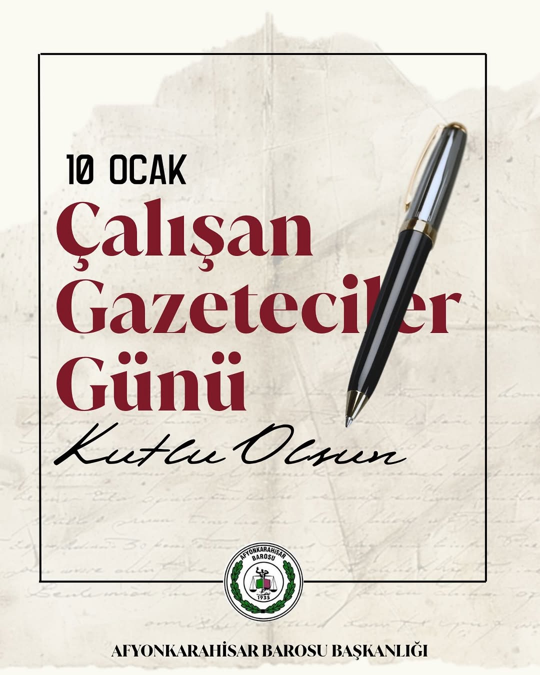 10 Ocak Çalışan Gazeteciler Günü Kutlu Olsun