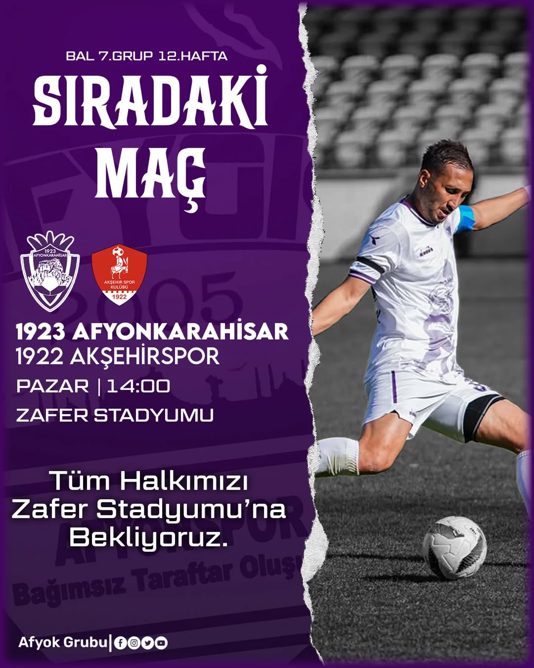 1923 Afyonkarahisar, Bu Hafta Akşehirspor’u Zafer Stadyumu’nda Ağırlıyor