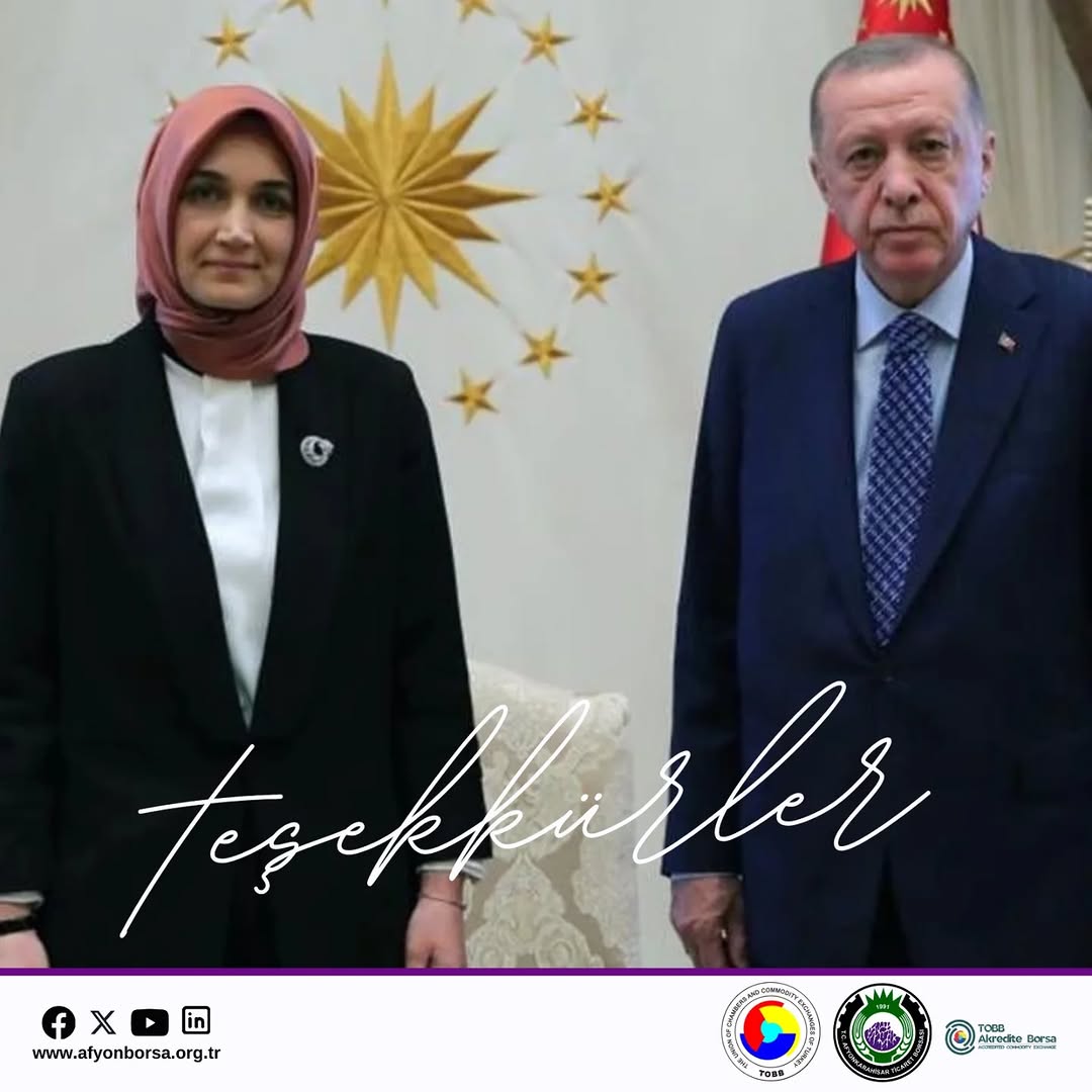 Afyonkarahisar Ticaret Borsası'ndan Sayın Valimiz Doç. Dr. Kübra Güran Yiğitbaşı'na Teşekkür