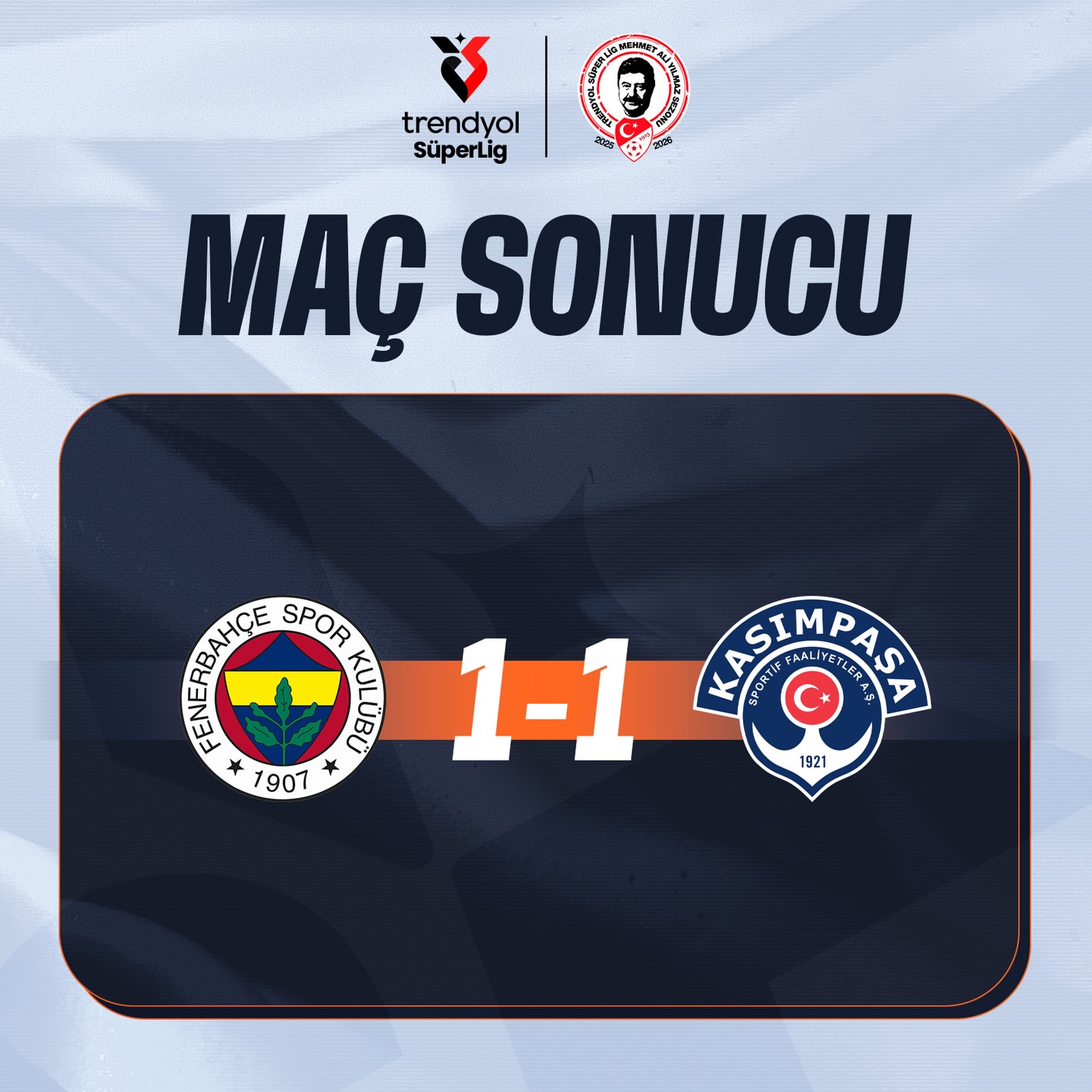 Fenerbahçe ve Kasımpaşa Arasındaki Zorlu Mücadele Berabere Bitti