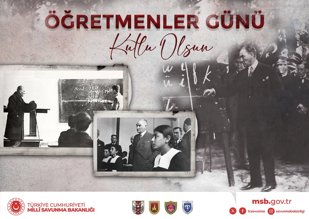 T.C. Millî Savunma Bakanlığı'ndan 24 Kasım Öğretmenler Günü Kutlama Mesajı