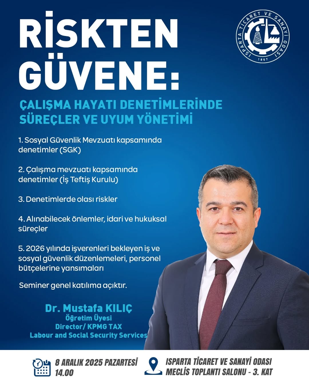 Isparta Ticaret ve Sanayi Odası Seminer Düzenliyor