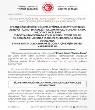 Ticaret Bakanlığı Denetimleri Sürdürüyor