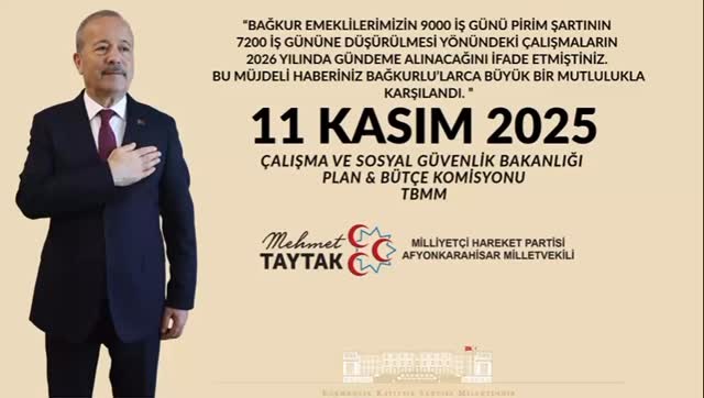 Bağkur Emeklileri İçin 7200 İş Günü Pirim Şartının Gündeme Alınması