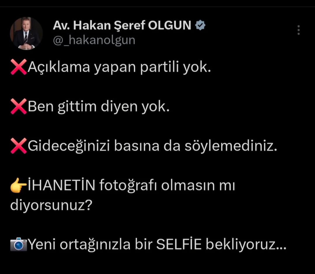 Partili Hakan Şeref Olgun: 'Gideceğinizi basına da söylemediniz'