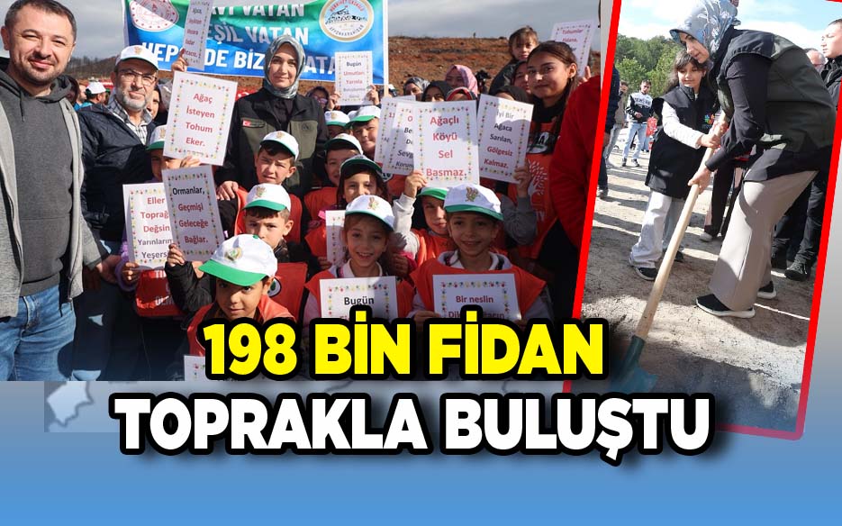 İhsaniye Sarıcaova Köyü'nde Orman Yangınında Şehit Düşen Kahramanlarımızın Anısına Fidan Dikildi