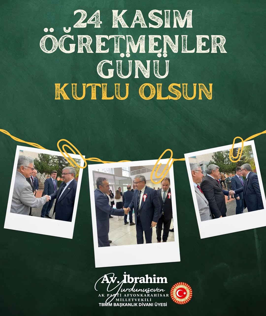 TBMM Başkanlık Divanı Katip Üyesi İbrahim Yurdunuseven'den Öğretmenler Günü Kutlaması