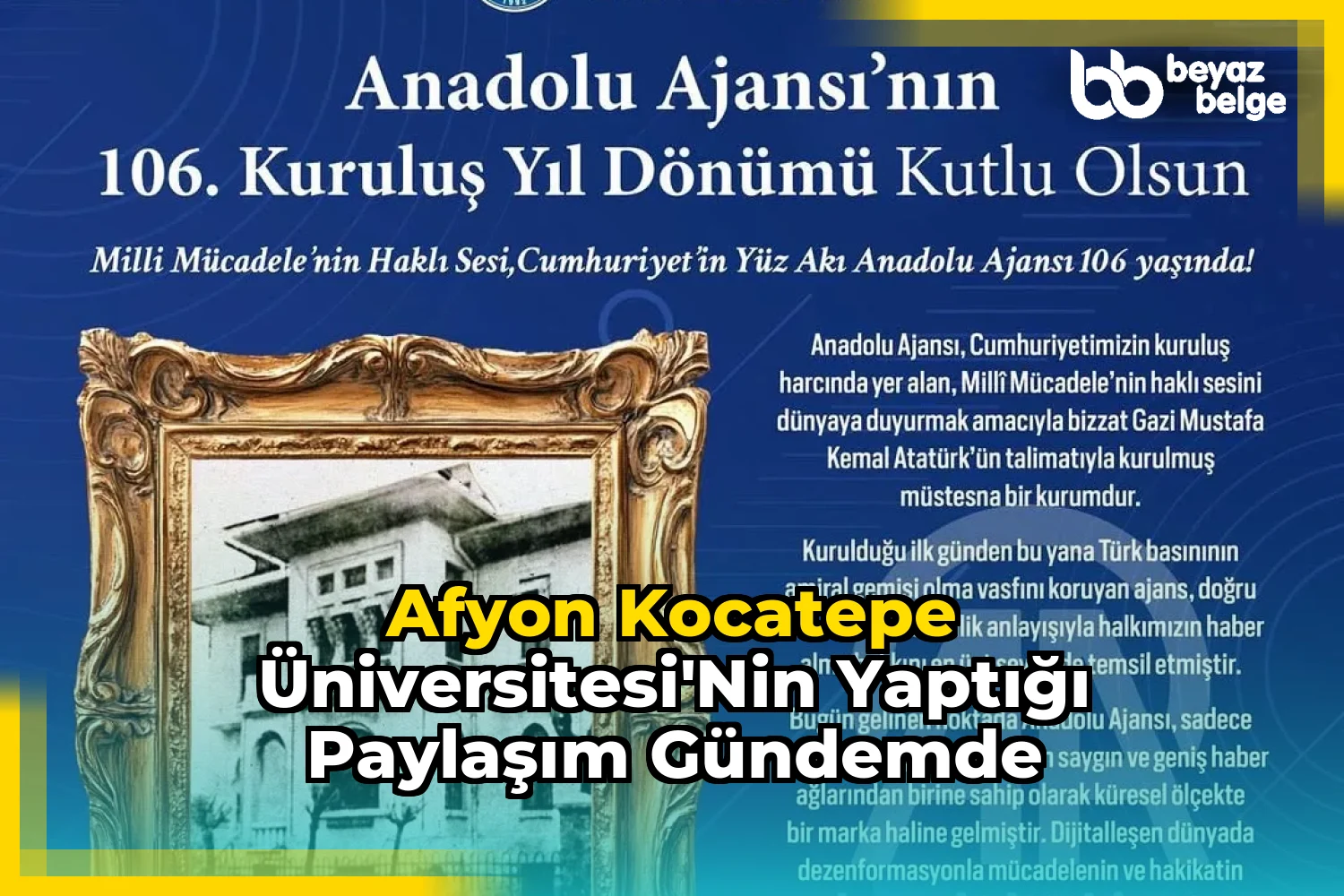 Afyon Kocatepe Üniversitesi'nin Yaptığı Paylaşım Gündemde