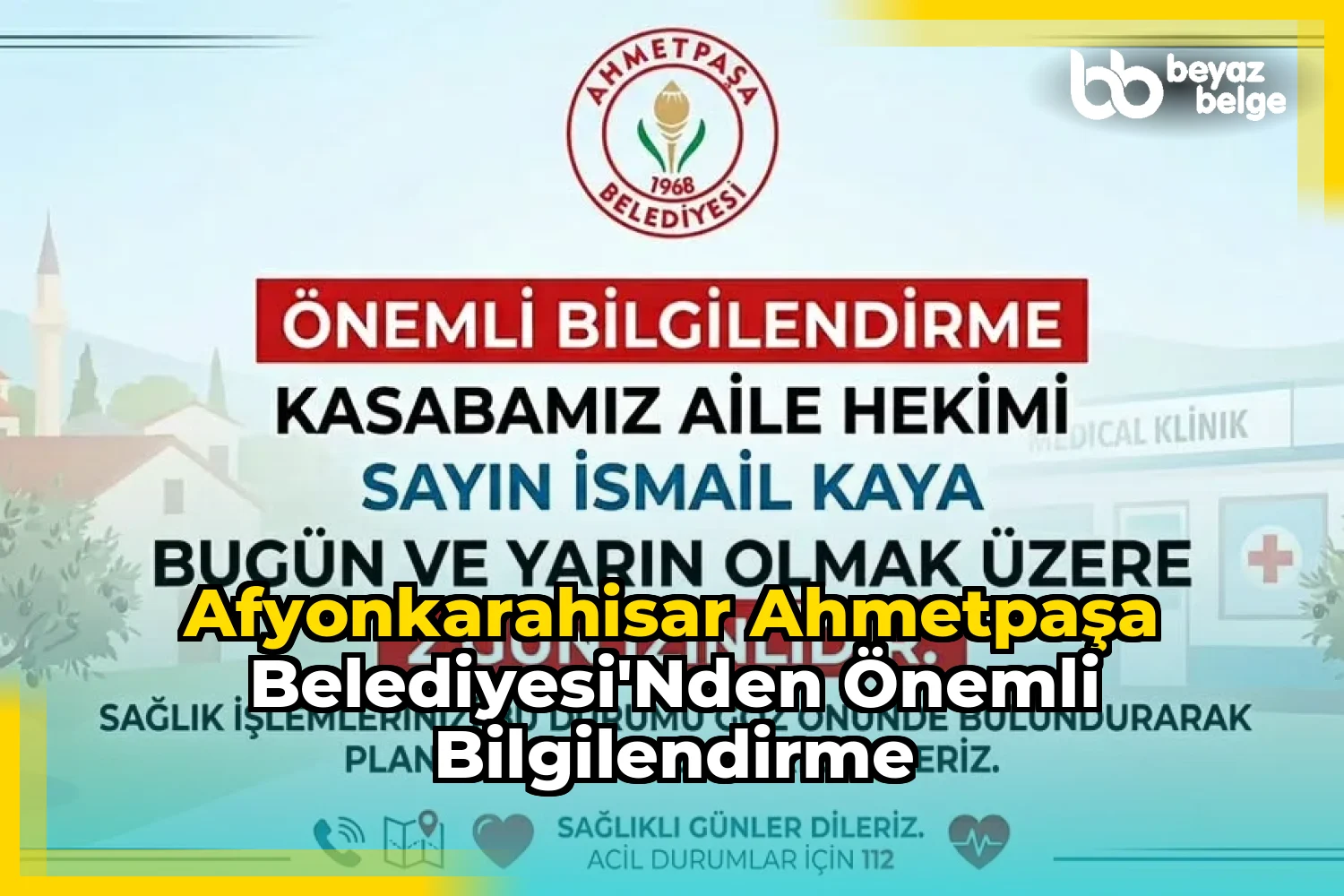Afyonkarahisar AhmetPaşa Belediyesi'nden Önemli Bilgilendirme