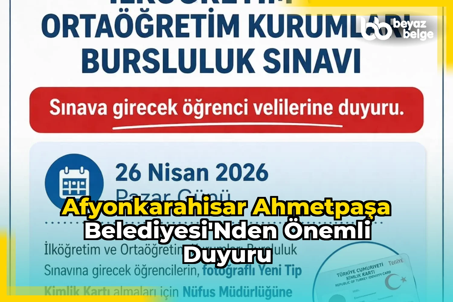 Afyonkarahisar AhmetPaşa Belediyesi'nden Önemli Duyuru