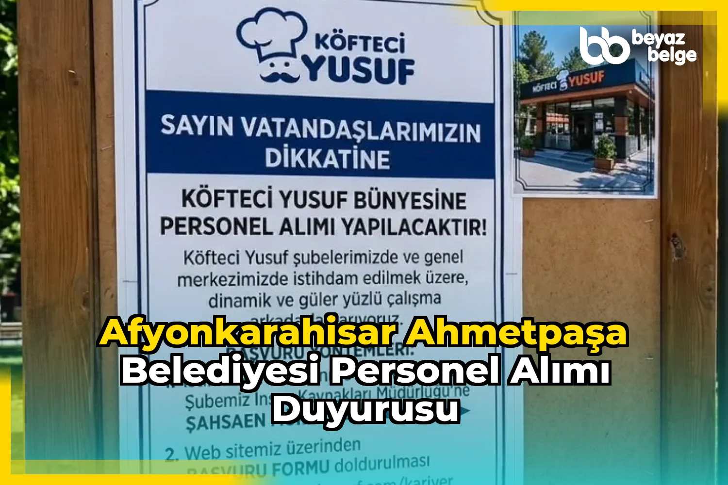 Afyonkarahisar AhmetPaşa Belediyesi Personel Alımı Duyurusu