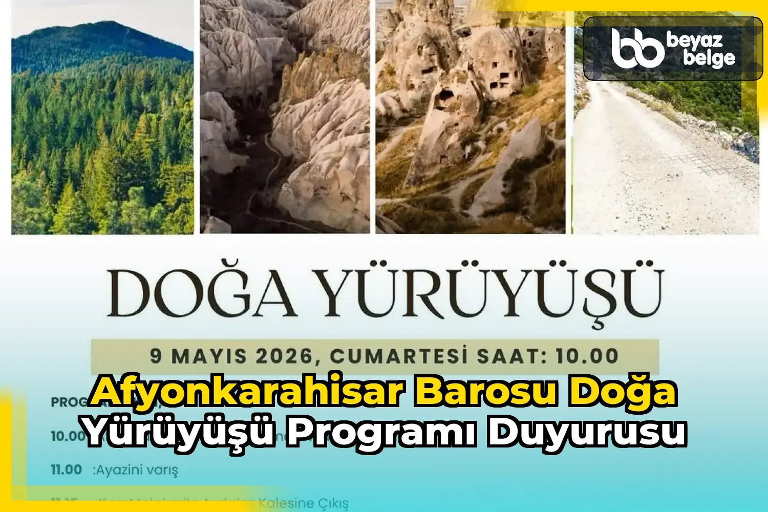 Afyonkarahisar Barosu Doğa Yürüyüşü Programı Duyurusu