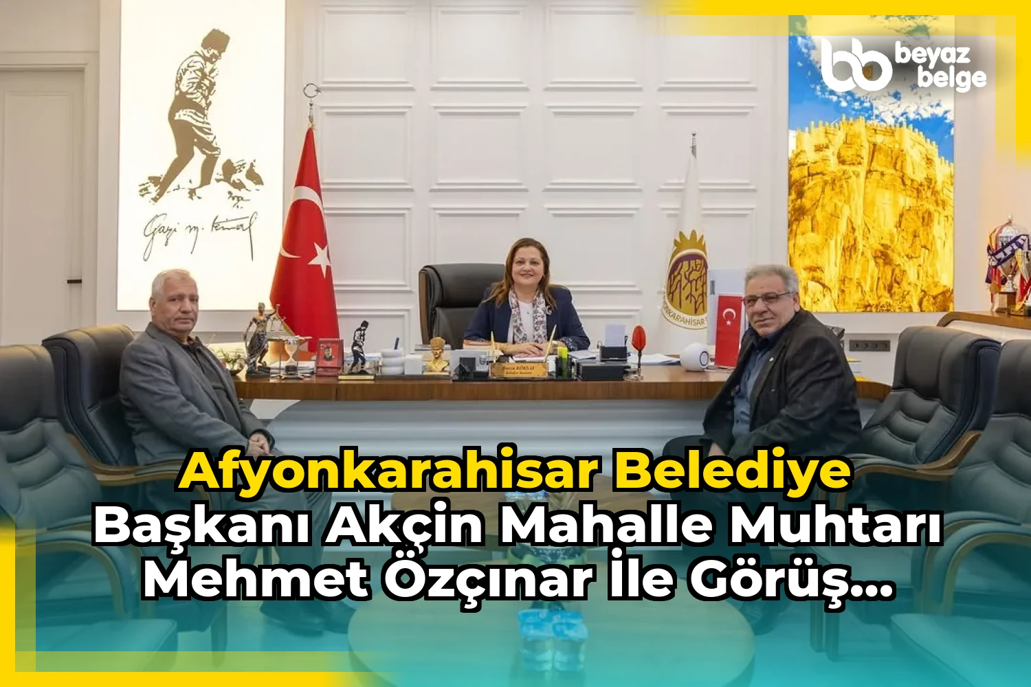 AfyonKarahisar Belediye Başkanı Akçin Mahalle Muhtarı Mehmet Özçınar ile Görüş Alışverişinde Bulundu