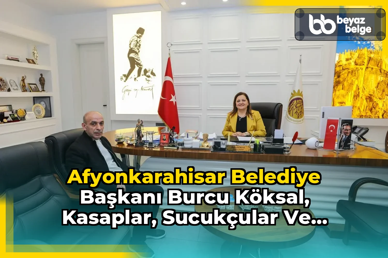 Afyonkarahisar Belediye Başkanı Burcu Köksal, Kasaplar, Sucukçular ve Lokantacılar Odası Başkanı İbrahim Yörük ile Görüş Alışverişinde Bulundu