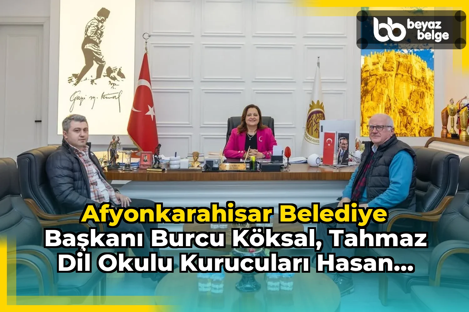 Afyonkarahisar Belediye Başkanı Burcu Köksal, Tahmaz Dil Okulu Kurucuları Hasan Tahmaz ve Engin Tahmaz ile Görüş Alışverişinde Bulundu
