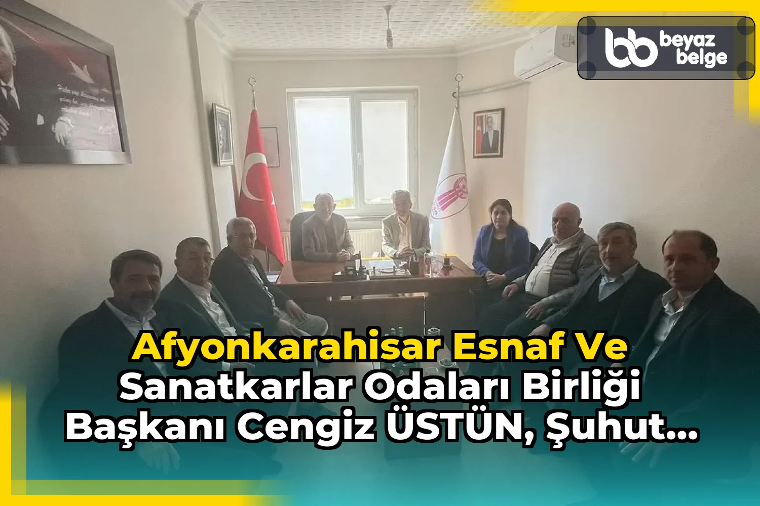 Afyonkarahisar Esnaf ve Sanatkarlar Odaları Birliği Başkanı Cengiz ÜSTÜN, Şuhut Esnaf ve Sanatkarlar Odası Başkanı Ahmet AKDAĞ'ı Ziyaret Etti