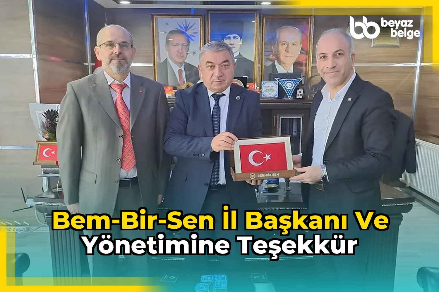 BEM-BİR-SEN İl Başkanı ve Yönetimine Teşekkür