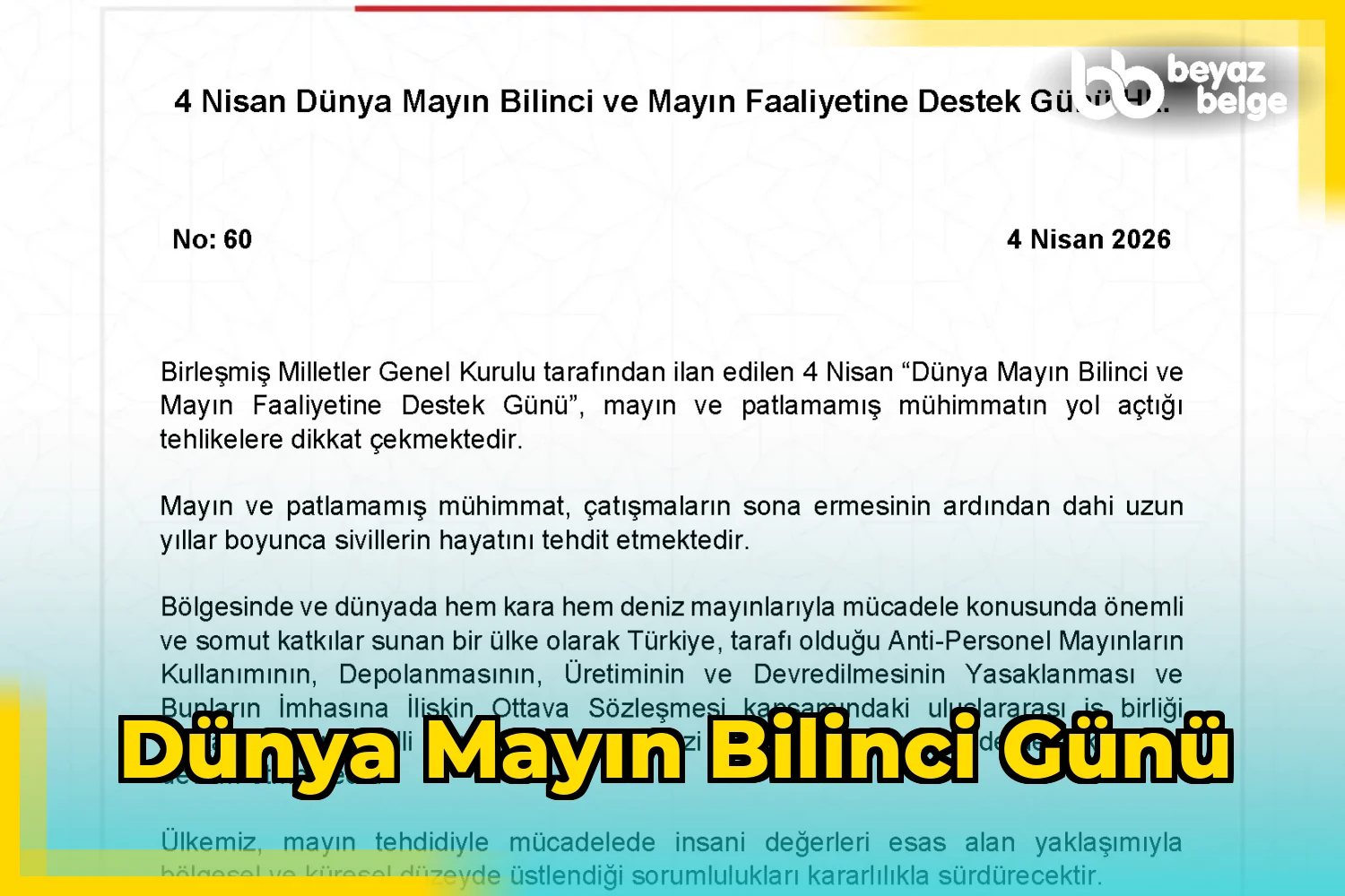 Dünya Mayın Bilinci Günü