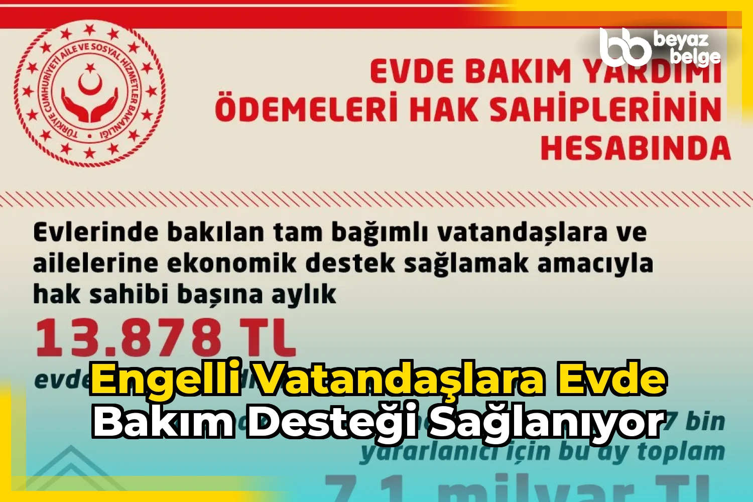 Engelli vatandaşlara evde bakım desteği sağlanıyor
