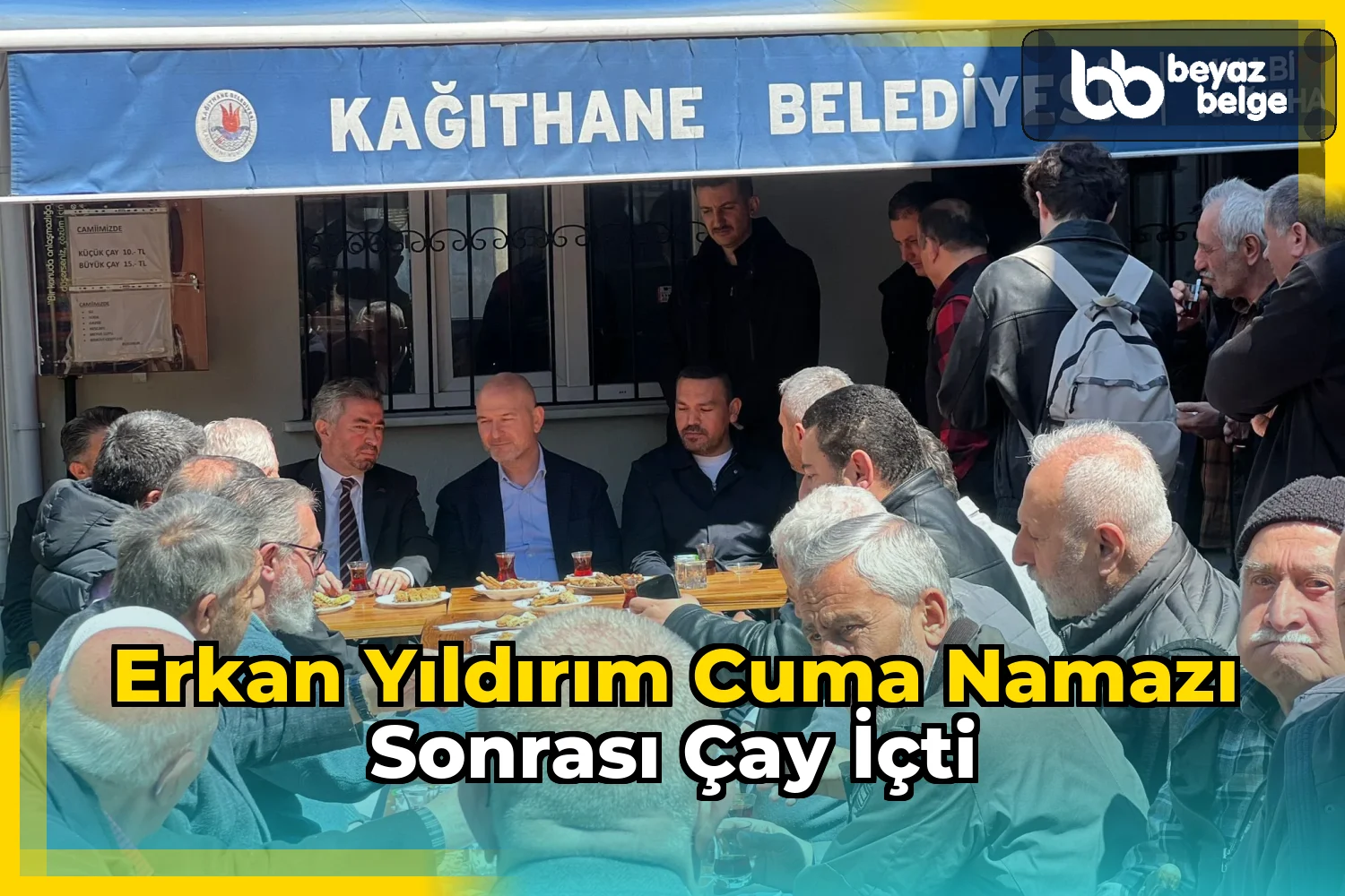Erkan Yıldırım Cuma namazı sonrası çay içti