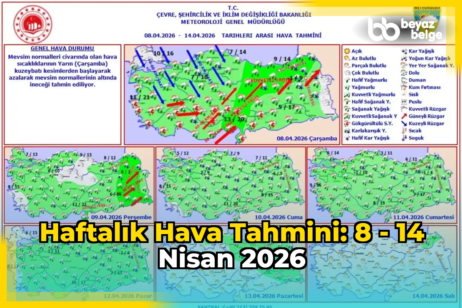 Haftalık Hava Tahmini: 8 - 14 Nisan 2026