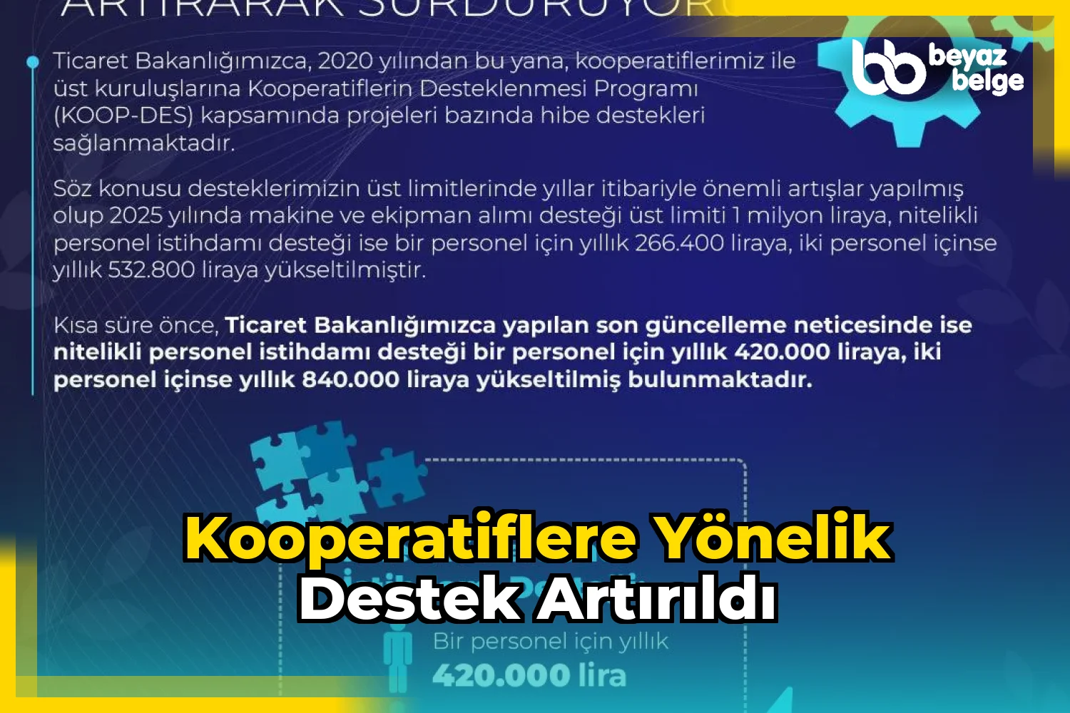 Kooperatiflere yönelik destek artırıldı