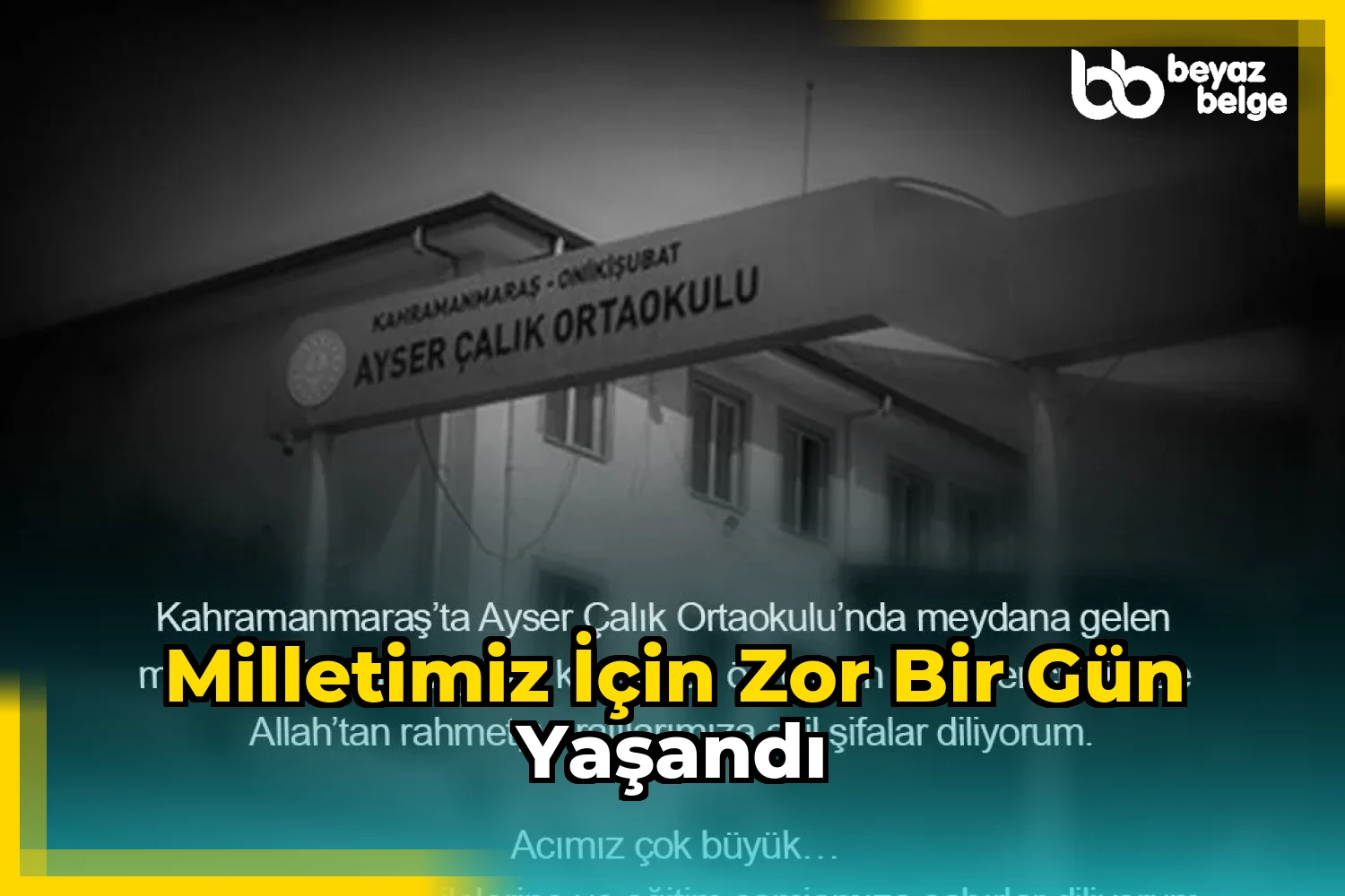 Milletimiz için zor bir gün yaşandı
