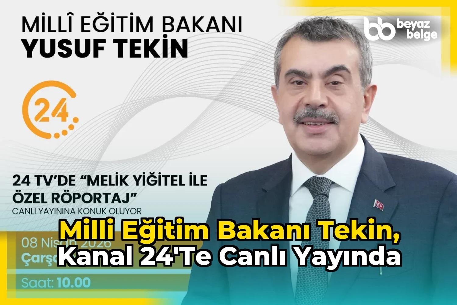 Milli Eğitim Bakanı Tekin, Kanal 24'te canlı yayında