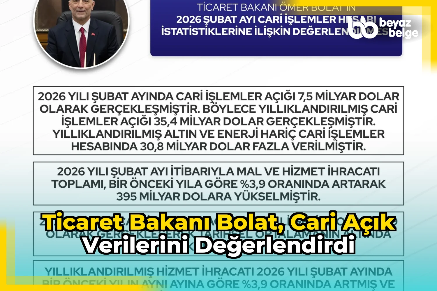 Ticaret Bakanı Bolat, Cari Açık Verilerini Değerlendirdi