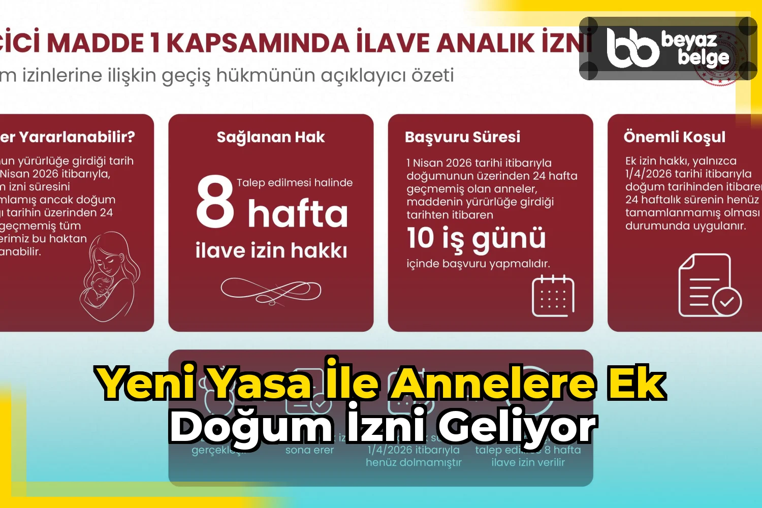 Yeni yasa ile annelere ek doğum izni geliyor