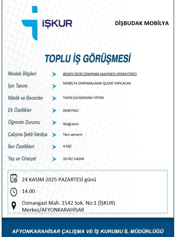 Dişbudak Mobilya Ve Dekorasyon Sanayi Ve Ticaret Limited Şirketi İş İlanı
